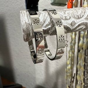 Tory Burch Pierced T Hoop Earrings